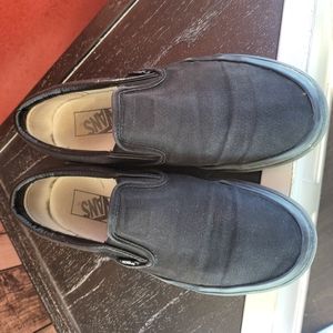 Kids Black Vans Slip On Shoes